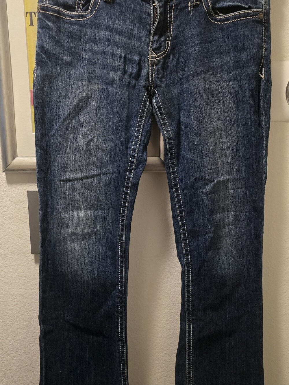 Classic Women's Dark Wash Jeans Boot Cut- Navy Blue